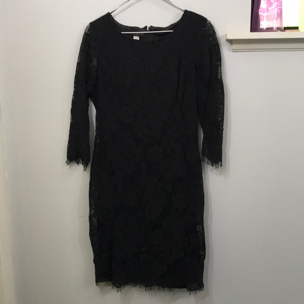 Black lace knee length dress Size M